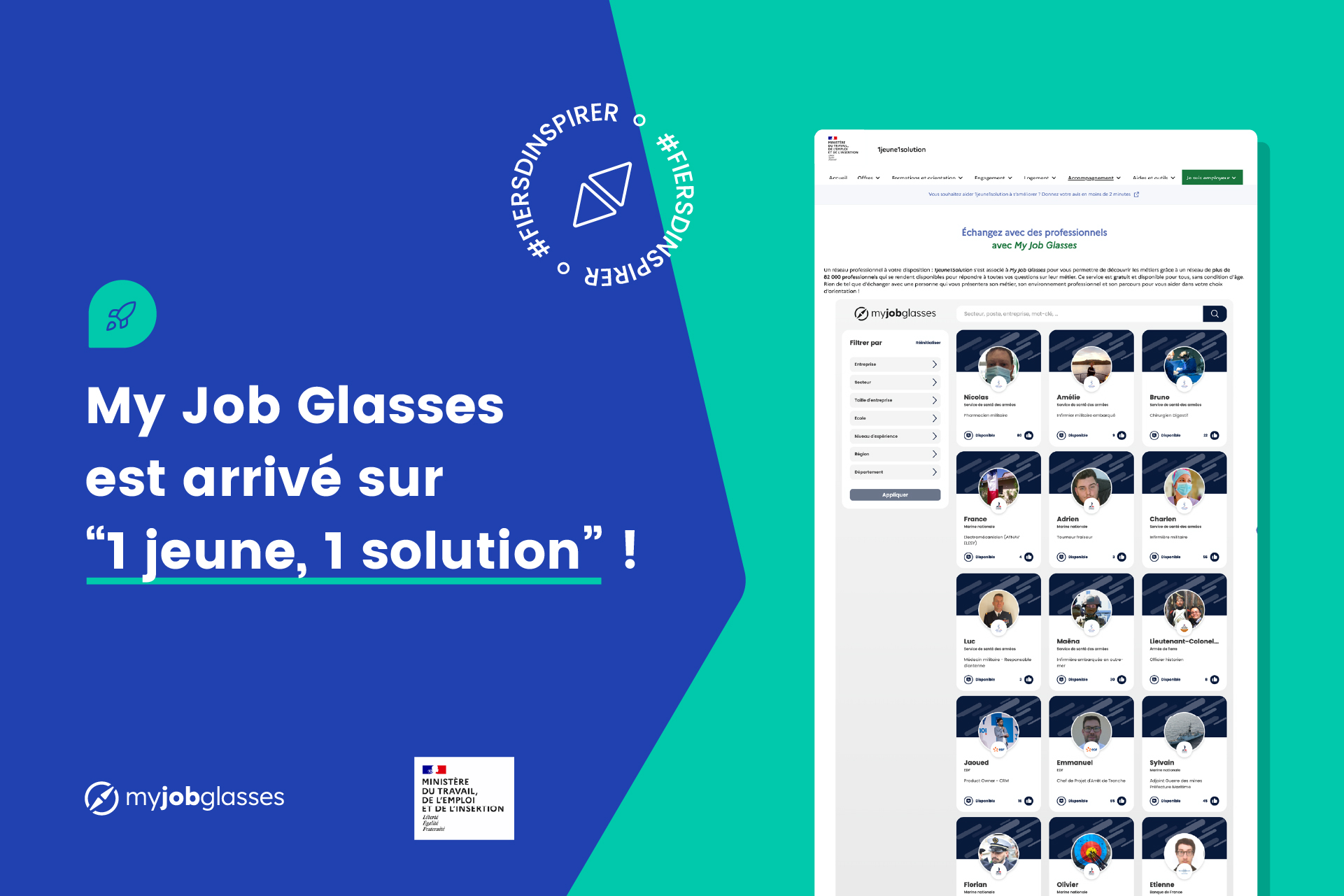 My Job Glasses s’allie au dispositif gouvernemental « 1 jeune, 1 solution » pour donner un réseau professionnel à tous les jeunes